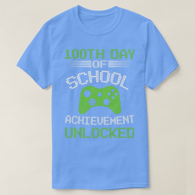 Camiseta 100º dia de realização escolar desbloqueado 1 (Frente do Design)