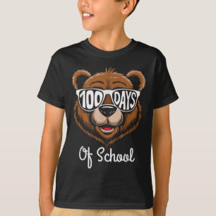 Camiseta 100º Dia De Urso Legal Escolar 100 Dias Mais Intel