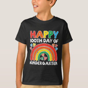 Camiseta 100º Dia Do Jardim De Infância Arco-Íris 100 Dias
