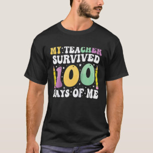 Camiseta 100º dia escolar - Meu professor sobreviveu 100 di