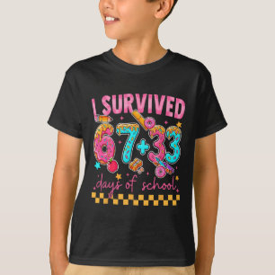 Camiseta 100º Dia Eu Sobrevivi 67 + 33 Dias De Escola Menin