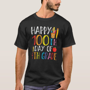 Camiseta 100º Dia Professores da Quarta Série Crianças 100