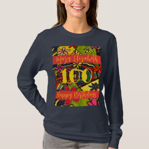 Camiseta 100º Presente de Festa de Aniversário