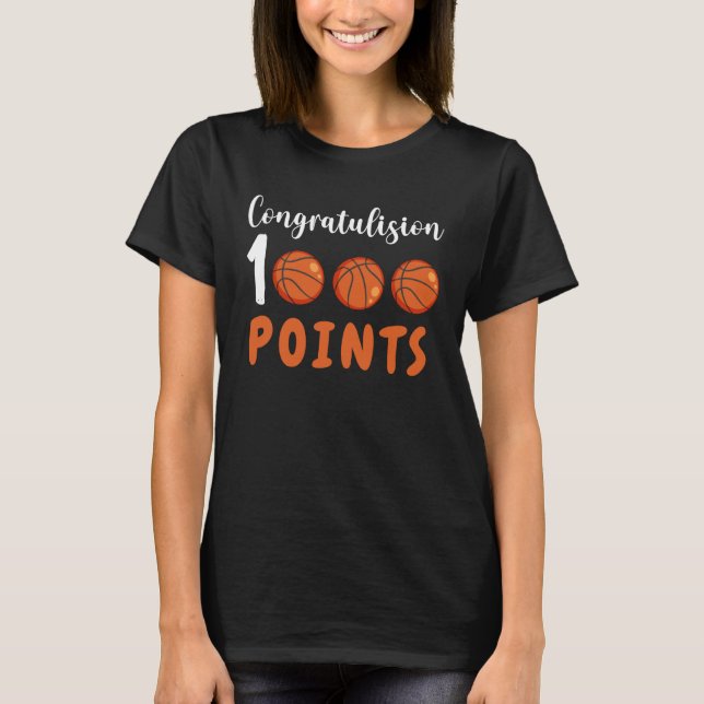 Camiseta 1000 Points Basketball Scorer High School Basketba (Frente)