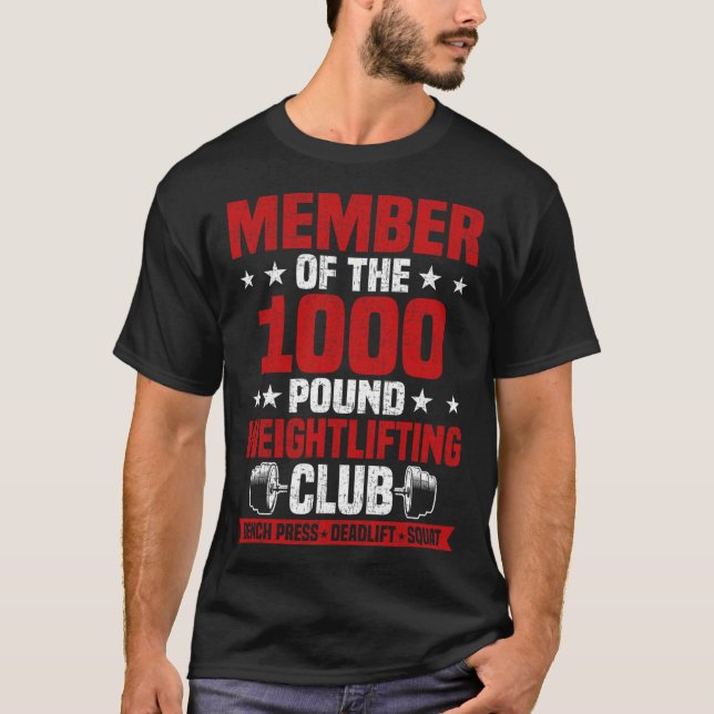 Camiseta 1000 Pound Weightlifting Club Bodybuilding Workout (Frente)