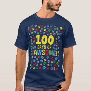 Camiseta 100.º Dia Da Escola 100 Dias De Cão Pawsome Cat Pa