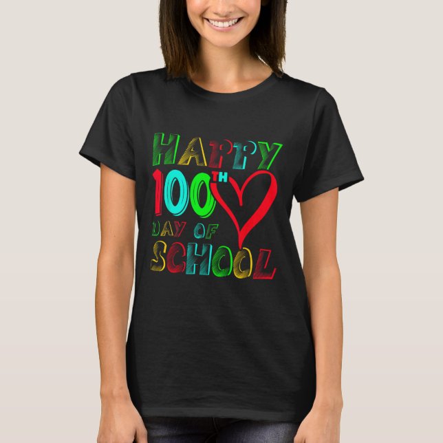 Camiseta 100.º Dia Da Escola 100 Dias Estudantes Gi (Frente)
