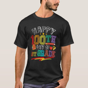 Camiseta 100.º Dia Da Escola Feliz De rua Para Estudantes T