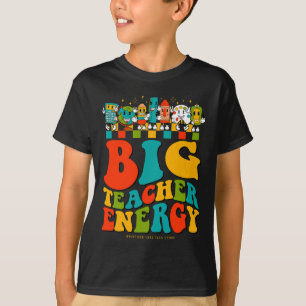 Camiseta 100.º Dia Da Escola Grande Teacher Energy Groovy H