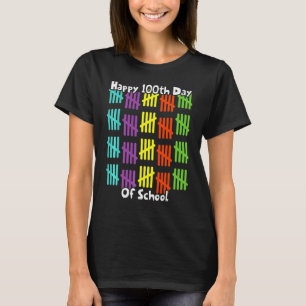Camiseta 100.º Dia das Escolas Número Feliz 100 Dias O