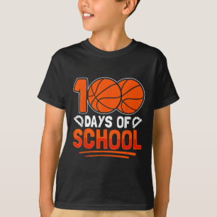 Camiseta 100.º Dia De Basquete Escolar 100 Dias De Escola