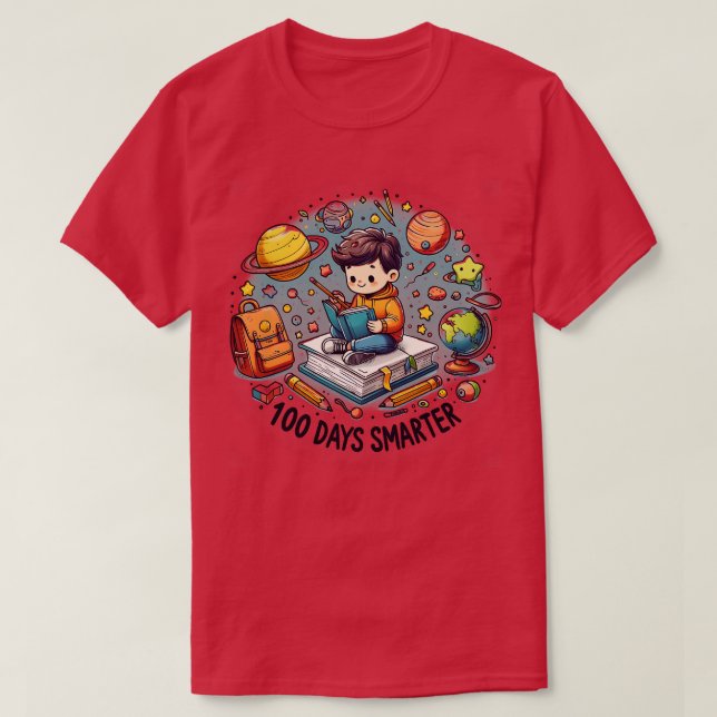 Camiseta 100.º Dia De Livros Mais Inteligentes Da Escola Ec (Frente do Design)