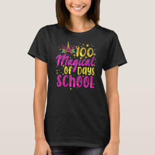 Camiseta 100. º Dia de Meninas de Unicórnio Cuta da Escola