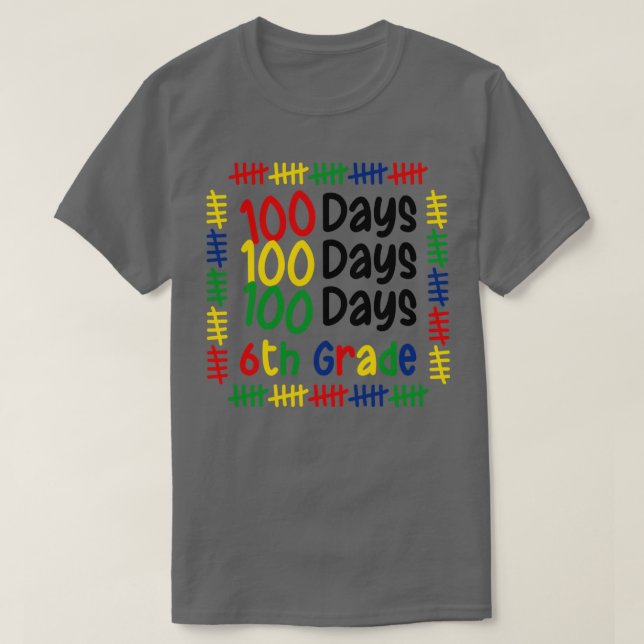 Camiseta 100.º Dia de Meninos do 6 da Escola Estudantes T (Frente do Design)