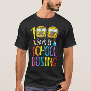 Camiseta 100.º dia de motorista de ônibus escolar