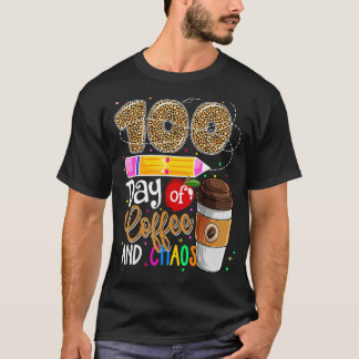 Camiseta 100.º Dia De Professora Criança De 100 Dias De Caf