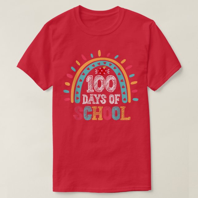 Camiseta 100.º Dia De Professora Da Escola - 100 Dias Mais  (Frente do Design)