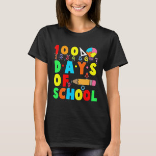 Camiseta 100.º Dia de Professores Crianças Felizes 100 D