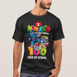 Camiseta 100.º Dia de Professores Ninja Escolares 100 Dias