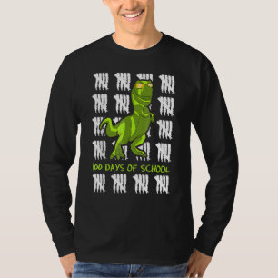 Camiseta 100.º Dia do Estudante Escolar Dino Tyrannosaurus