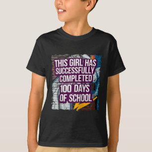 Camiseta 100. º dia Engraçadas Meninas e Carimbo; Estudante