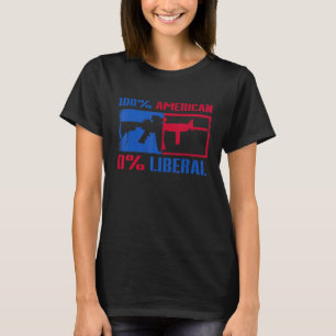 Camiseta 100 Americano 0 Liberal 4º De Julho Direitos Human