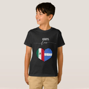 Camiseta 100 Amor Bebê hondurenho e mexicano