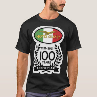 Camiseta 100 anos Aniversário do logotipo Moto Guzzi Merch