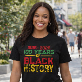 Camiseta 100 Anos de Tipografia da História Negra