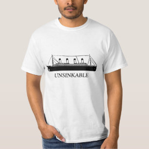 Camiseta 100 anos do titânico unsinkable