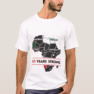 Camiseta 100 Anos Fortes Mapa da África Líderes dos Direit