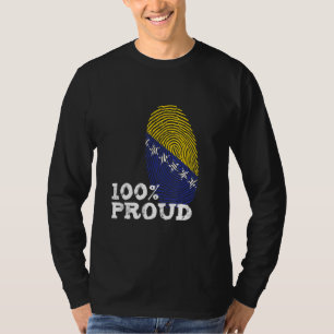 Camiseta 100 Bandeira Orgulhosa da Bósnia-Herzegovina para