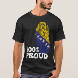 Camiseta 100 Bandeira Orgulhosa da Bósnia-Herzegovina para