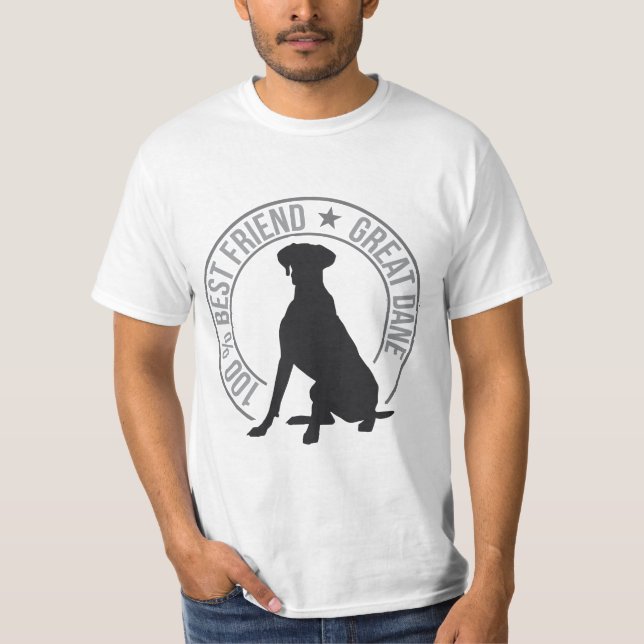 Camiseta 100% best friend = Great Dane (Frente)