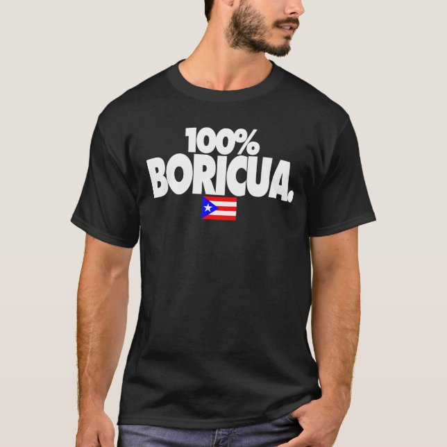 Camiseta 100% Boricua (Frente)