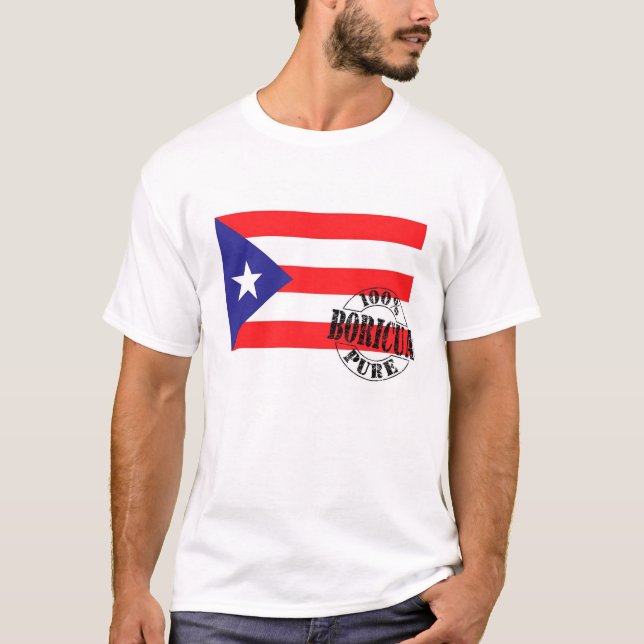Camiseta 100% Boricua puro (Frente)