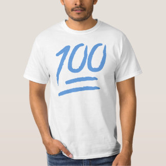 Camiseta "100" claros - T azul do mundo de Emoji