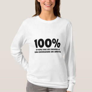 Camiseta 100% Das Pessoas Que Usam Estatísticas São Irritan