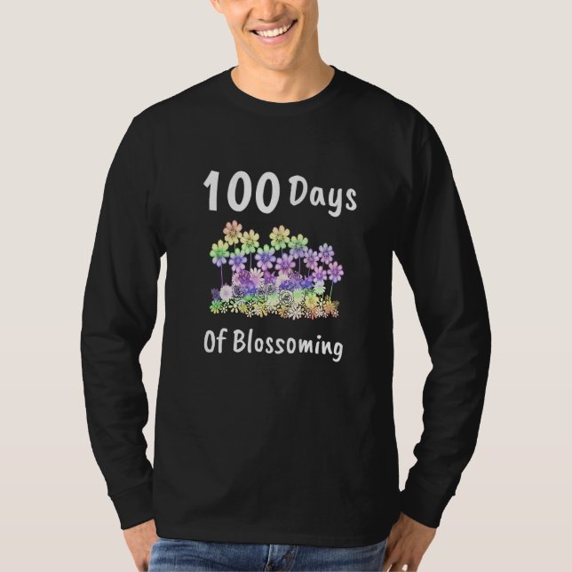 Camiseta 100 Day Of Blossoming Book Flower Plant 100th Day  (Frente)