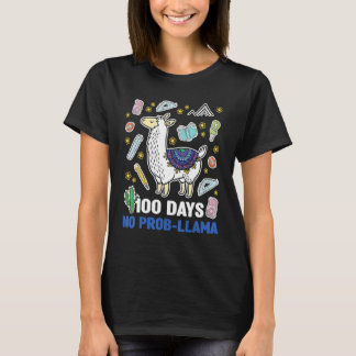 Camiseta 100 Day of School No Prob-Llama Outfits 100th Days