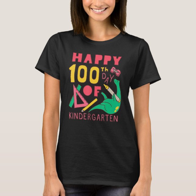 Camiseta 100 days 100th Day Of School Kindergarten (Frente)