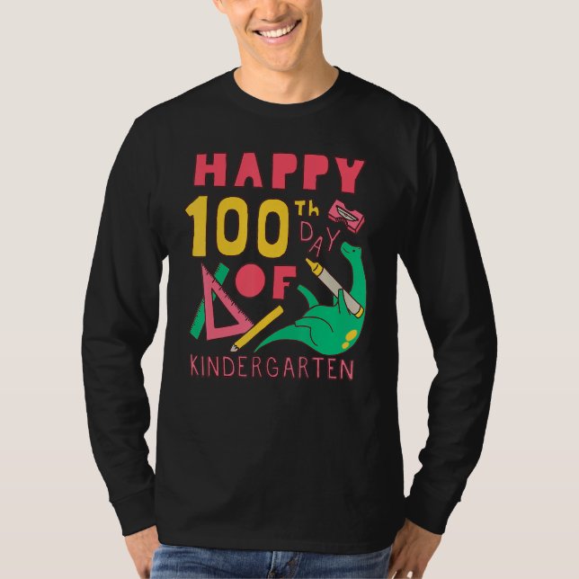 Camiseta 100 days 100th Day Of School Kindergarten (Frente)