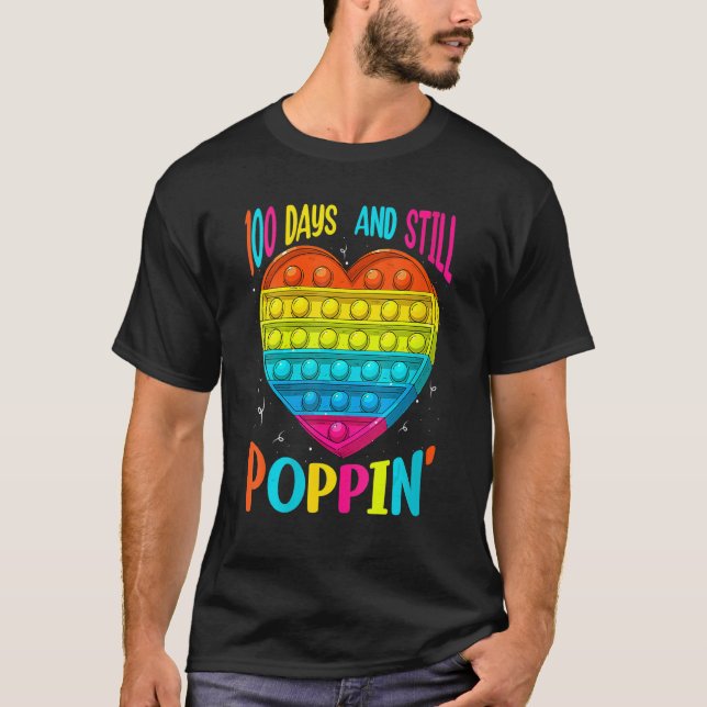 Camiseta 100 Days And Still Poppin 100th Day Of School Boys (Frente)