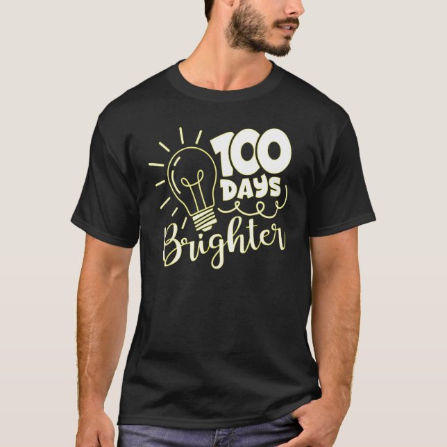 Camiseta 100 Days Brighter 100th Day Of Kindergarten School (Frente)