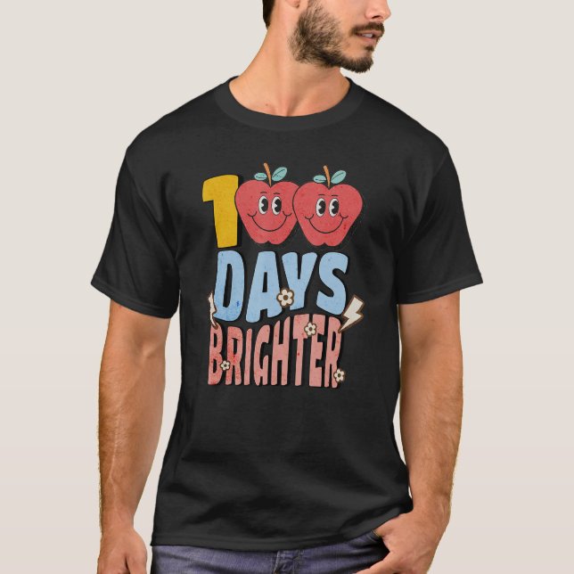 Camiseta 100 Days Brighter Back To School 100th Day Of Scho (Frente)