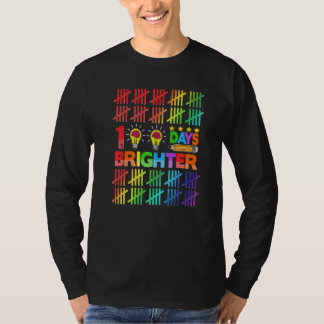Camiseta 100 Days Brighter Teacher Kids Happy 100th Day Of 