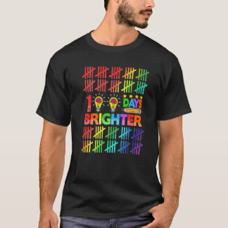 Camiseta 100 Days Brighter Teacher Kids Happy 100th Day Of 