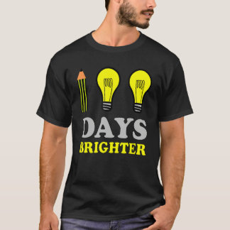 Camiseta 100 Days Brighter Teacher Student 100th Day of Sch