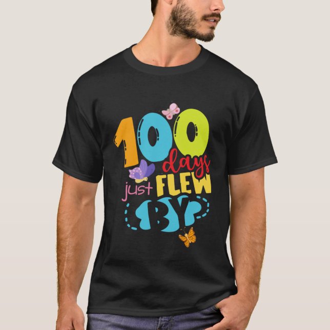 Camiseta 100 Days Just Flew By Butterfly 100th Day of Schoo (Frente)