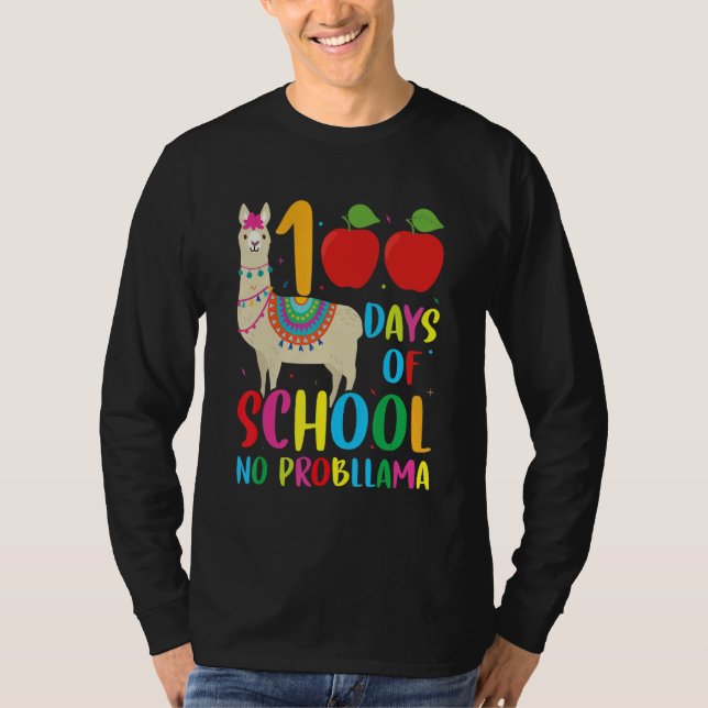 Camiseta 100 Days Llama Alpaca Pun Meme Sarcastic 100th Day (Frente)